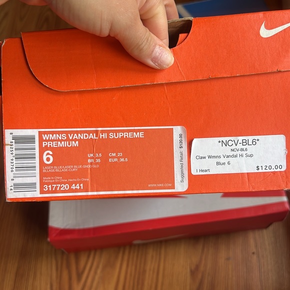 Nike Claw Vandal supreme edition Blue Wn-6M - Picture 2 of 5
